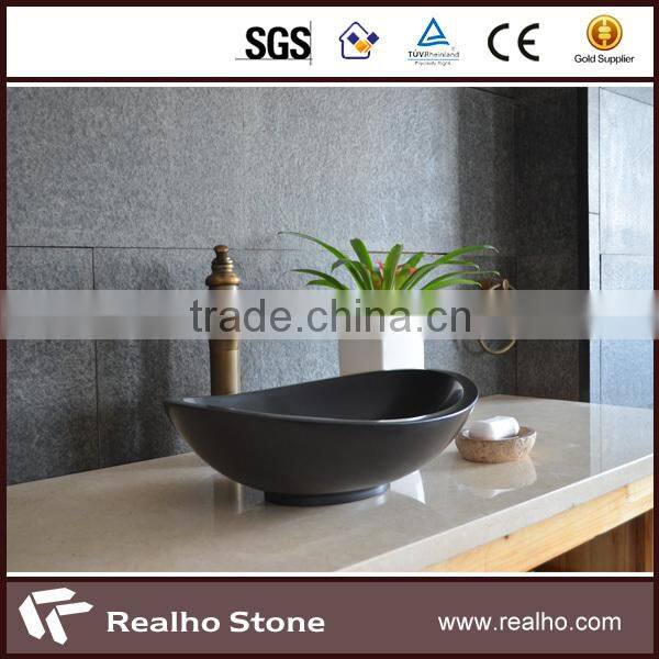 polished brown granite basin