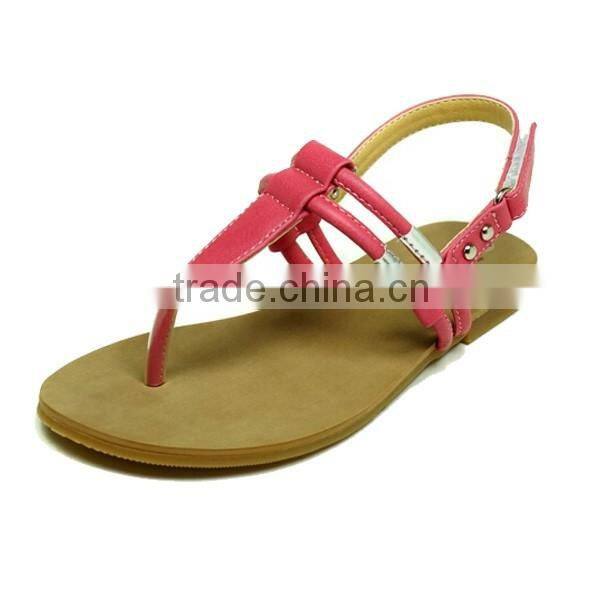 New Model Summer Fashionable No Heel Thong Sandals for Girls