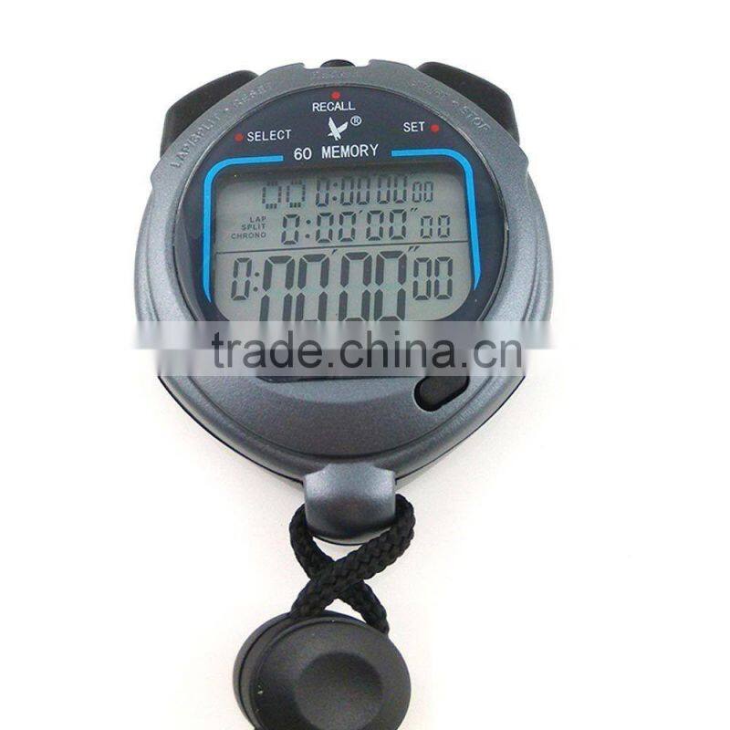 Waterproof Large Screen 60 split recallable Sport Swimming stopwatch Timer PC2360