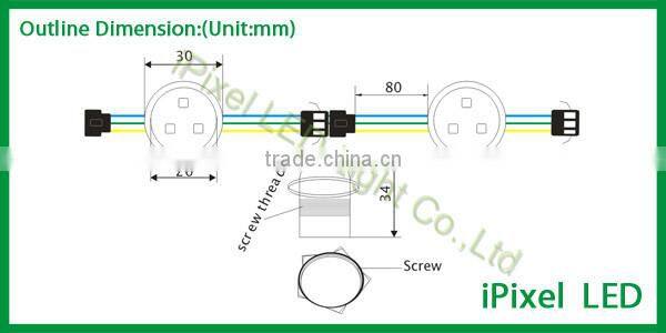 milky cover 12v 0.72w ucs1903 26mm pixel led dot
