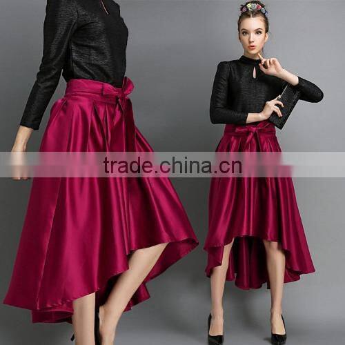 European Style New Fashion Ladies Women Career Leisure Solid Irregular Hem Skirt