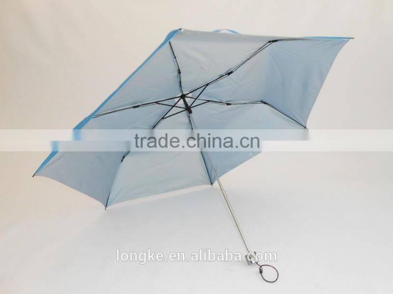 19"*6K Shining silver coating 3 fold pencil pocket umbrella