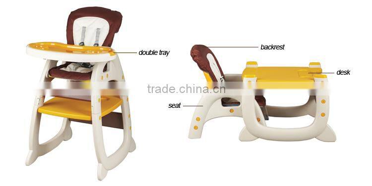 high quality 2 in 1 baby table chair plastic baby high chair