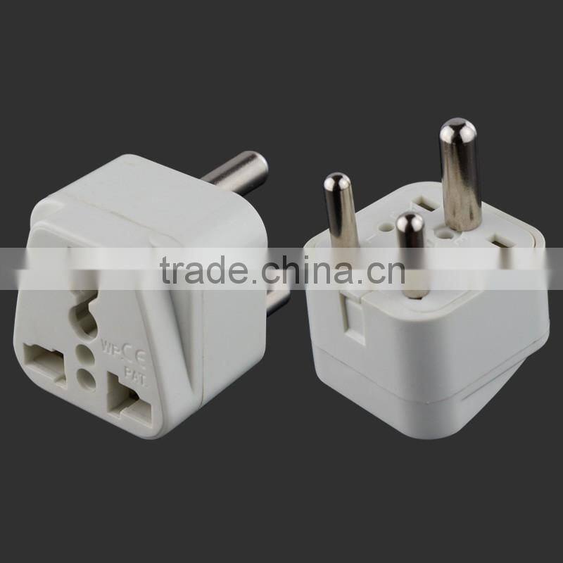 Standard Grounding with CE and RoHS certificate world to south Africa/India universal plug adapter