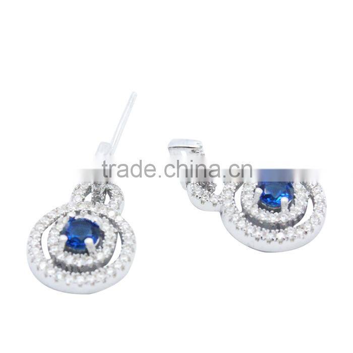 2015 bling jewelry from set-fashion wire with blue topaz prong setting jewelry bridal jewellery sets