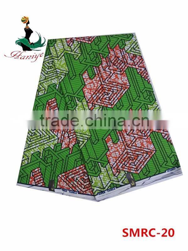 African Angelina fabrics Ankara real wax print fabric SMRC-21 african wax print fabric for wholesale