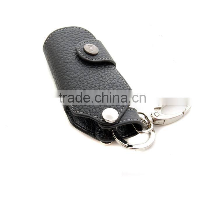 Newest Design Car Key Cover Case Chains Bag Convenient Black Smart Leather Car Key Case