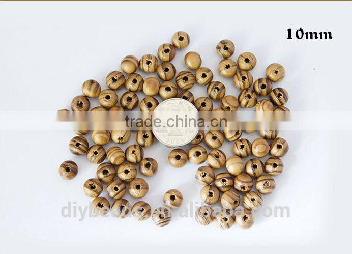 8mm wood round fringle pattern beads