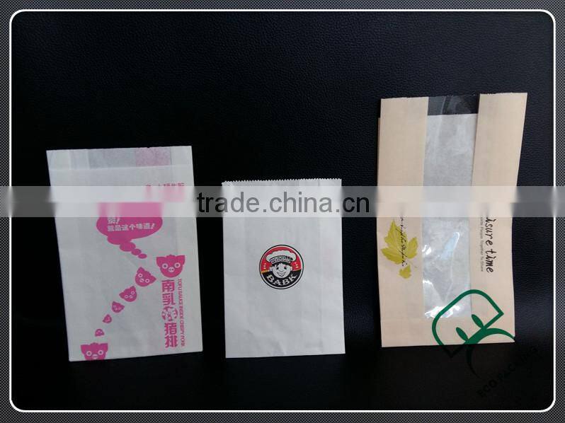 Oil-proof kraft paper bag with clear window for food use