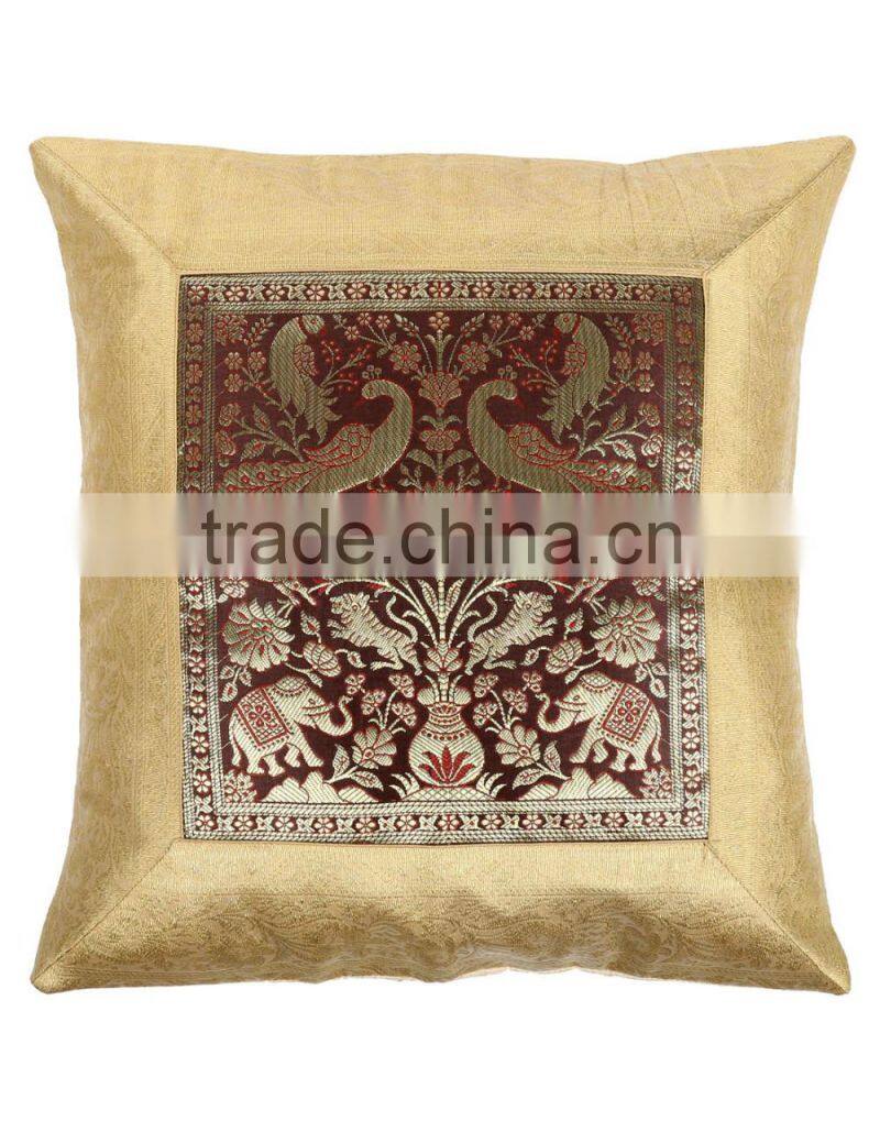 Wholesale Home Textile Cushion Cover Patchwork Elephant Brocade Indian Hand Work Throw Pillow & Cushion Covers