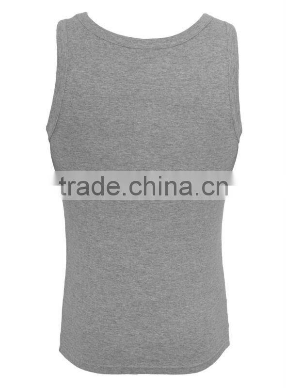 bulk cheap wholesale cotton grey rib tank top for men