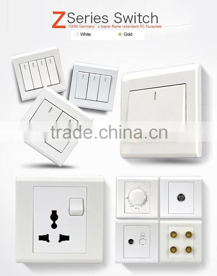 High quality frosted faceplate PC white two gang Audio wall socket
