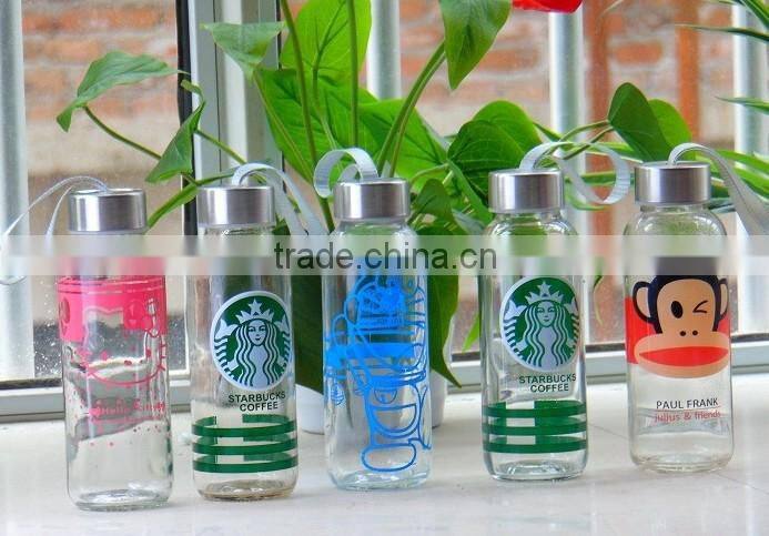 200ml 300ml 500ml glass drinking bottle with cap for sale
