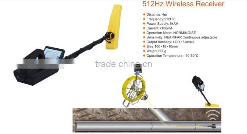 Stainless Wheel and Smooth Roller Guiding for Drain Inspection/Sewer Camera System with 512Hz Wireless Receiver