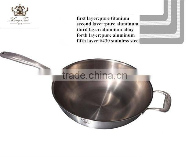 high quality titanium cookware non stick wok 100% titanium kitchen appliance