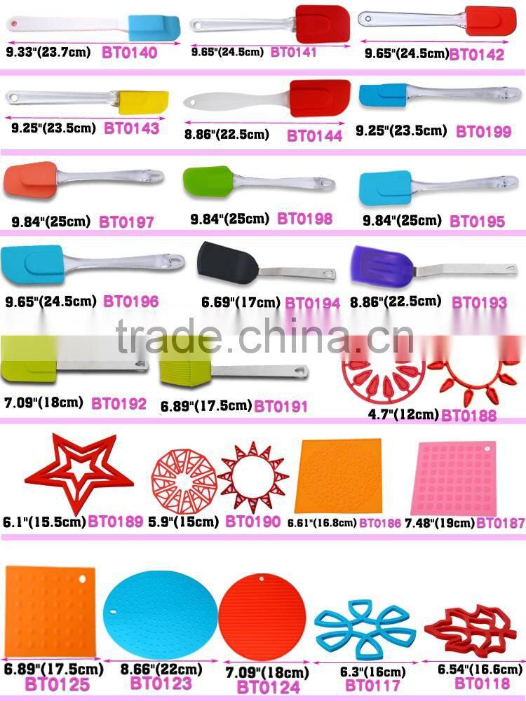 BT0144 New 9" Silicone Spatulas with PP Handle Butter Scraper Cake Scraper Long Handle Ice Scraper