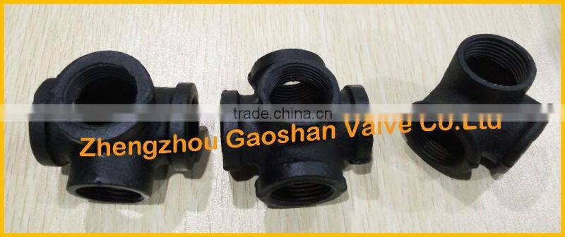 3/4" and 1"black pipe fitting malleable iron side outlet tee with low price