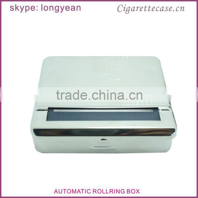 embossed design metal automatic cigarette rolling box