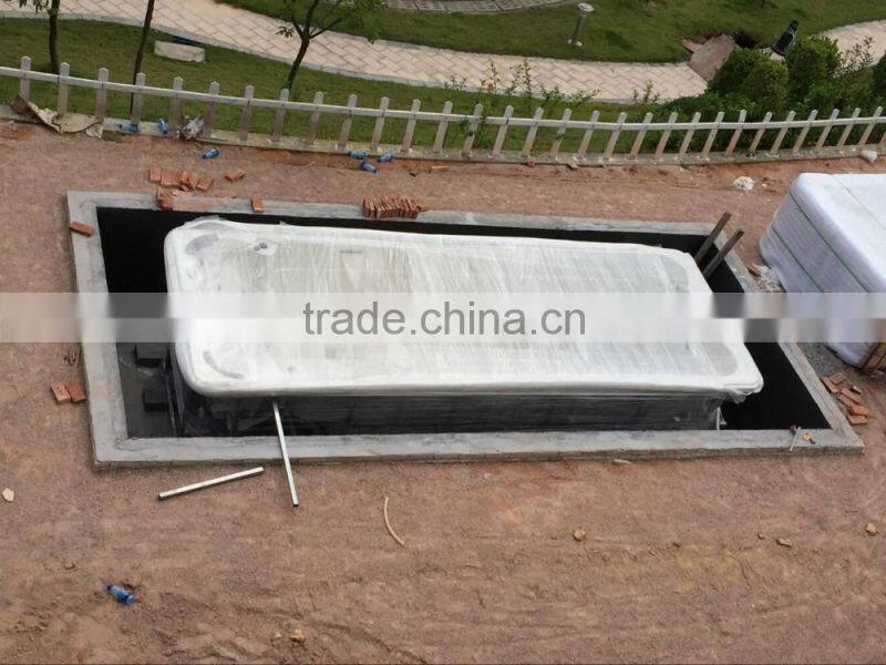 Balboa System Portable Rectangular Fiberglass Swimming Pool With Massage Spa Jets