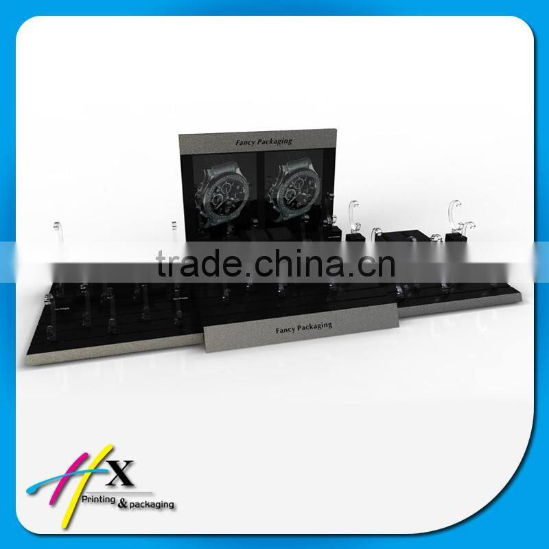 high quality black high glossy watch display with photo frame