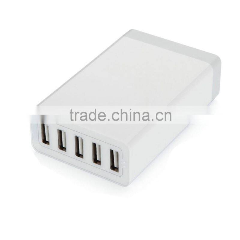 phone charger factory 5v 8a 40w 5 port usb charger with US cable
