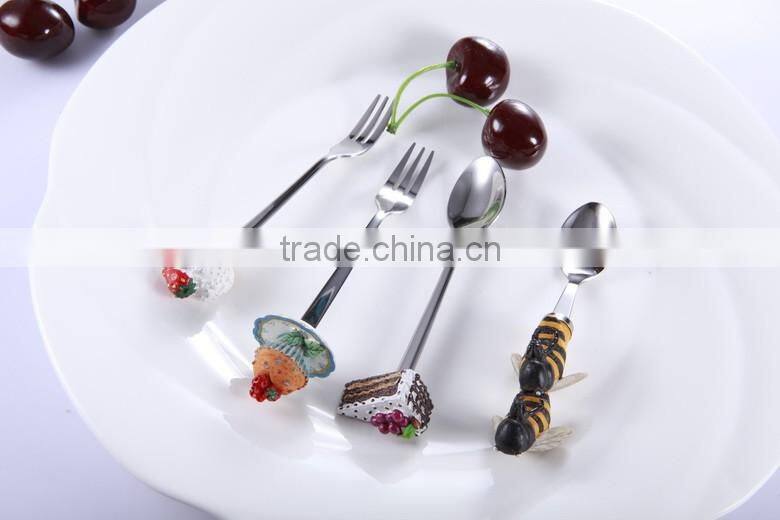 Long handle stainless steel tasting spoons with custom design handle