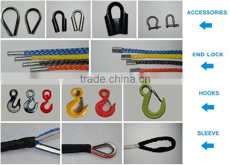 Jinli Rope ATV/UTV/SUV/4X4/4WD Synthetic Winch Rope 12-Strand Braid UHMWPE Cord
