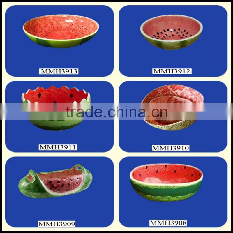 Interesting fancy ceramic watermelon bowl