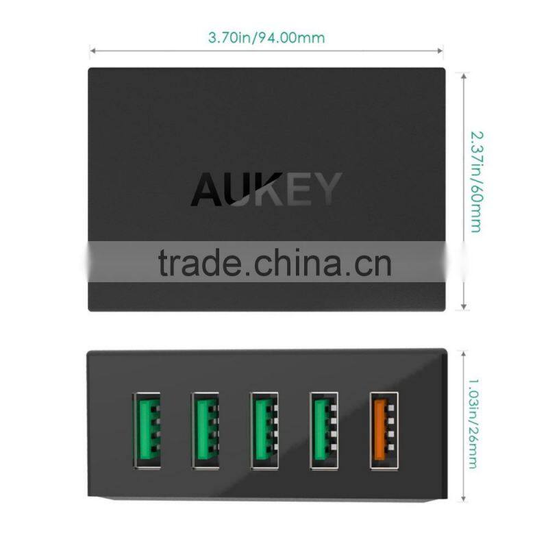Aukey Quick Charge 2.0 54W 5 Ports USB Desktop Charging Station Wall Charger,EU plug