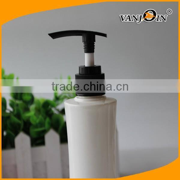 200ml Waist Shaped White Lotion Bottle with Black Pump