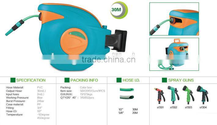 auto roll-up hose reel ,Auto Retractable Garden Water Hose Reel