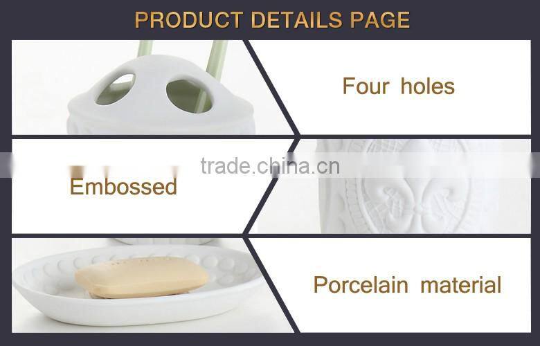 New promotion hotel porcelain bathroom accessories set ceramic manufactured in China