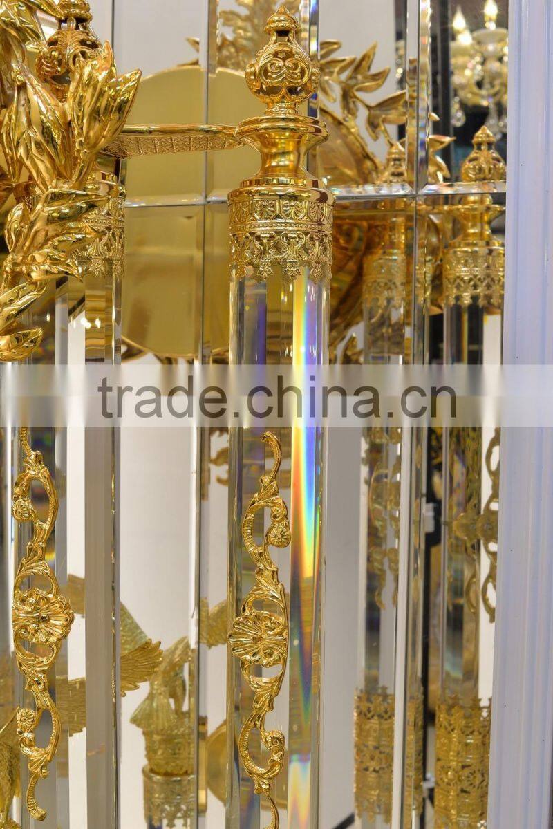 Home Luxury Decoration Antique 24K Gold Plated Floor Clock,Grandfather Clock, Elegant Brass Mounted Floor Clock