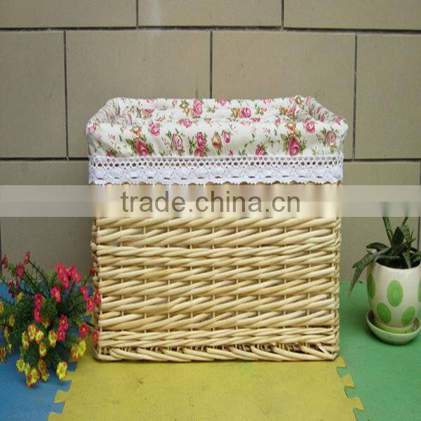 White Handcraft wicker/willow kitchen cabinet basket