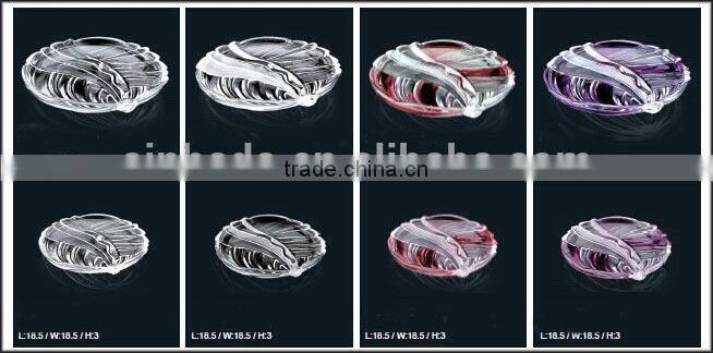 Leaf shaped glass plate for fruit&candy&snacks,high quality glassware