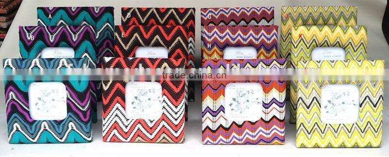 Cloth wrap square picture frame with lace maerial