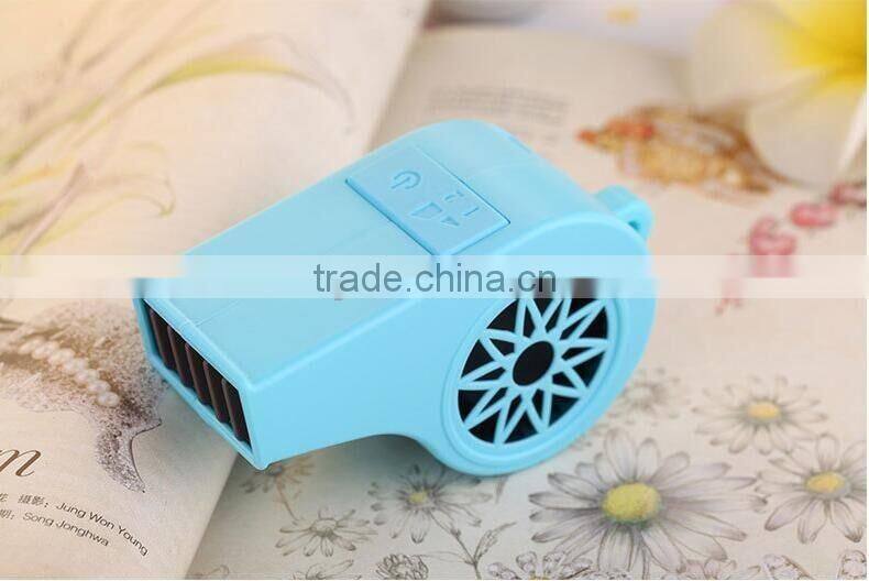 New Arrival Creative Summer Mini Portable Sports Whistle Shape Fan Handhold Rechargeable Mini Sports Fan With Whistle