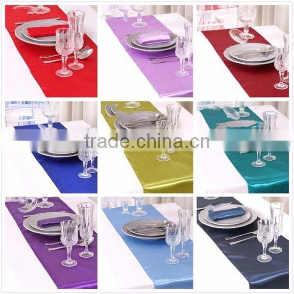 royal slippery waterproof satin table runner for wedding/party /home use