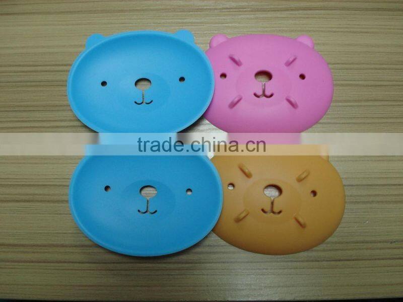 Environmental protection durable draining Bear Animal silicone soap box