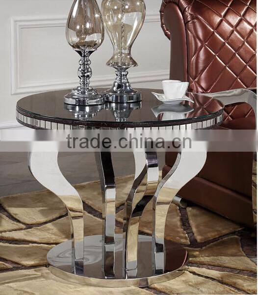 glass top side table