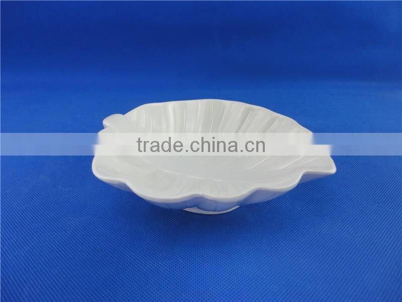 ceramic leaf shape popcorn bowl