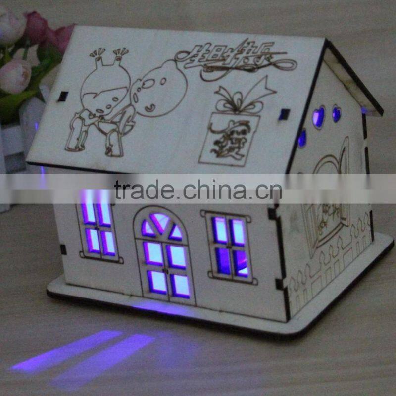 DIY luminous creative wooden money saving box birthday present