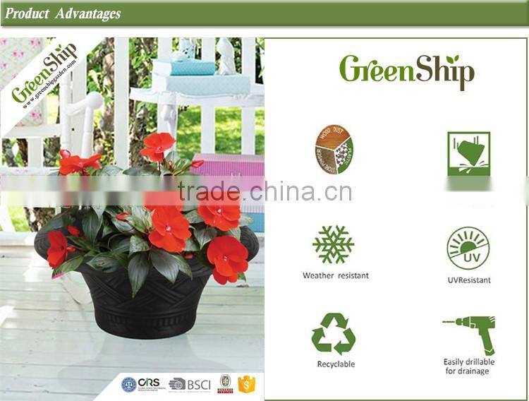 High Quality Round Plastic Flower Pot/Planter/10 years lifetime