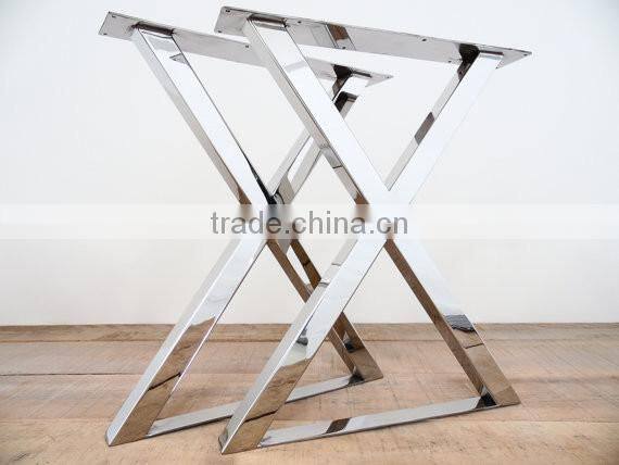 Modern stainless steel dining table feet for wood furniture design