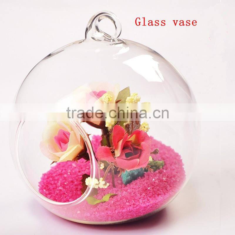 unique hanging crystal glass flower vases