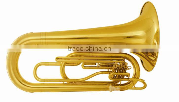 3 piston valve gold brass marching tuba musical instrument