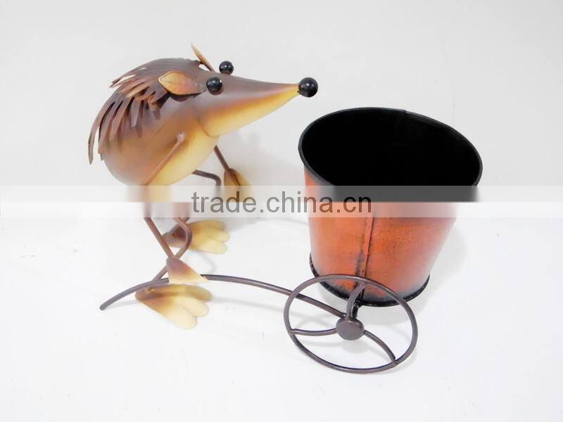 Cheap hedgehog with pot decoration for garden