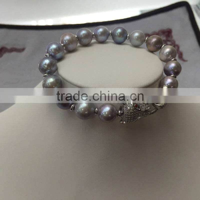 4-5 mm purple freshwater pearl bracelet