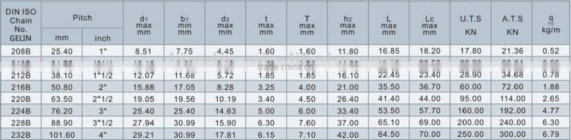 Double pitch transmission roller chains ( B series)