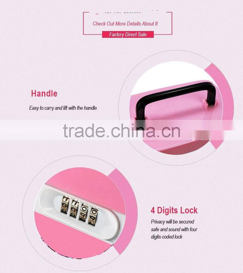 Professional Girly plastic Makeup Box Beauty Cosmetic box (Pink)